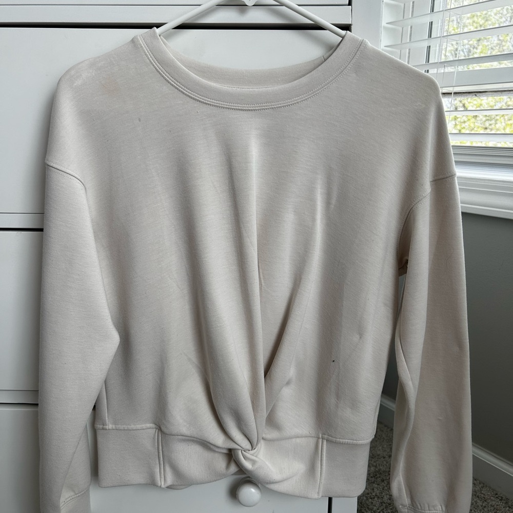 Cream Twist Front Sweatshirt